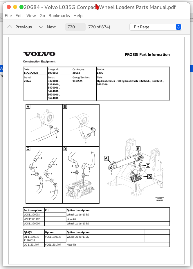Volvo L35G Compact Wheel Loaders Parts Manual A++ Repair Manual Store